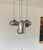 Moderne 4-lichts rookglas plafondlamp verstelbaar, Huis en Inrichting, Lampen | Hanglampen, Ophalen, Zo goed als nieuw, Glas, Minder dan 50 cm