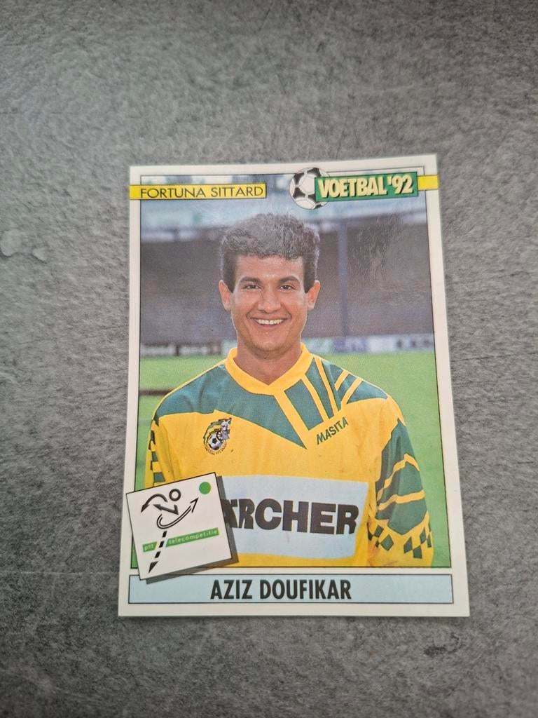 Panini sticker Voetbal 92. Aziz Doufikar Fortuna Sittard., Verzenden, Zo goed als nieuw, Sticker