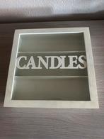 Kaarsendoos met glazen deksel, Huis en Inrichting, Woonaccessoires | Kisten, Minder dan 50 cm, Minder dan 50 cm, Ophalen of Verzenden