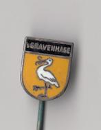 Den Haag emaille Ooievaar stadswapen speldje, Verzamelen, Speldjes, Pins en Buttons, Gebruikt, Niet vindbaar, Niet vindbaar, Speldje of Pin