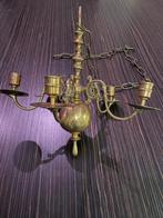 Antieke Messing Kaarsenkroon met 5 Armen, Ophalen of Verzenden, Koper of Brons