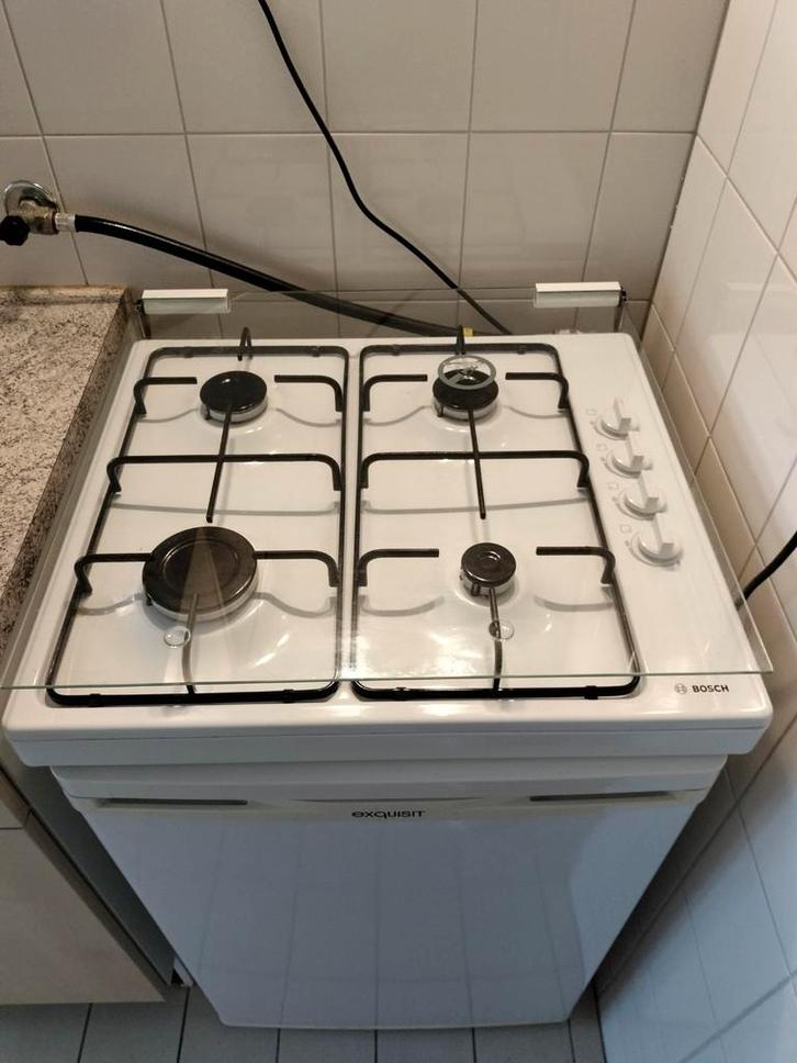 Nette 4-pits Bosch kookplaat met glasplaat, Witgoed en Apparatuur, Fornuizen, Gebruikt, Inbouw, Gas, 4 kookzones, Minder dan 85 cm