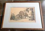 Litho pentekening Piet Hohmann Hoeve Ter Coyen Terkooyen, Ophalen of Verzenden