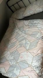 Geometrisch roze dekbedovertrek 200x200cm incl kussenslopen, Dekbedovertrek, Tweepersoons, Ophalen of Verzenden, Zo goed als nieuw
