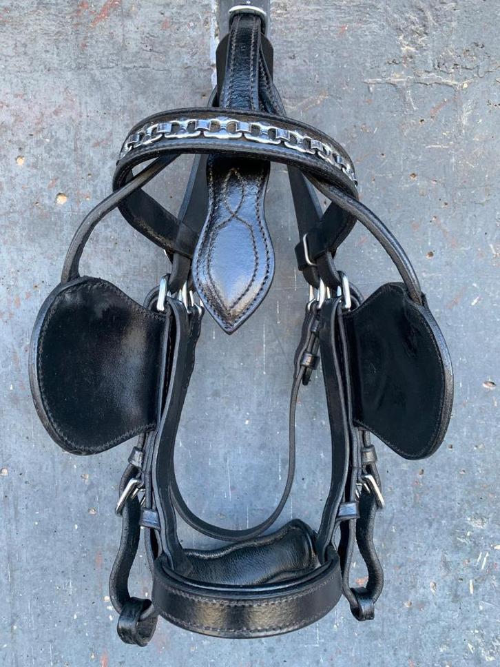 Menhoofdstel LUXE leer Ideal Equestrian Zwart maat Shet, Dieren en Toebehoren, Paarden en Pony's | Hoofdstellen en Tuigage, Gebruikt