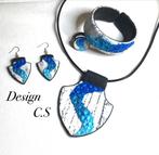 Ketting armband oorbellen ring Design Klei sieraden zilver, Met hanger, Overige kleuren, Nieuw, Ophalen of Verzenden