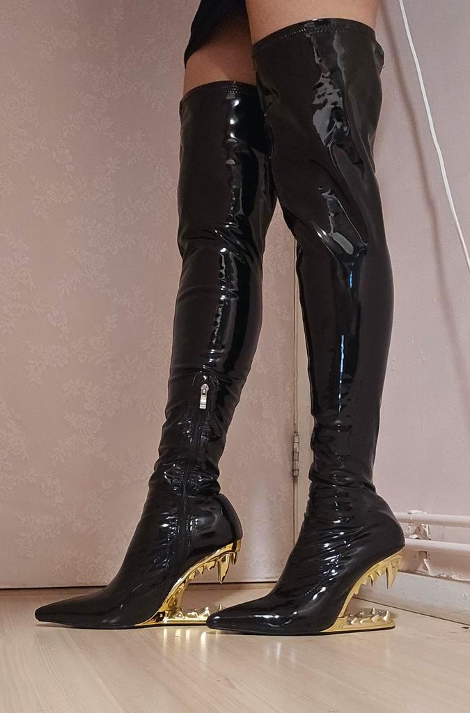 Overknee Morso Fang Boots, Kleding | Dames, Schoenen, Zo goed als nieuw, Schoenen met hoge hakken, Zwart, Ophalen of Verzenden