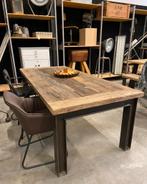eettafel / eiken / industrieel, Huis en Inrichting, Tafels | Eettafels, Ophalen, Rechthoekig, 200 cm of meer, 50 tot 100 cm