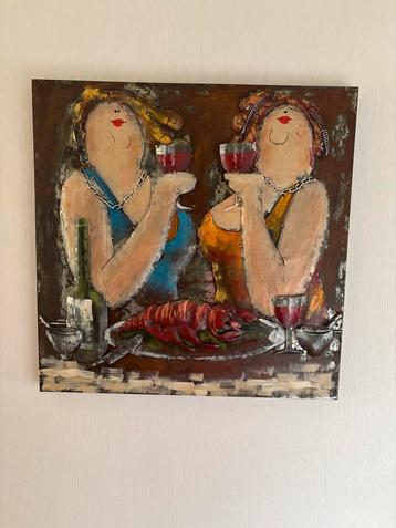 Schilderij: Dames met kreeft en wijn beschikbaar voor biedingen