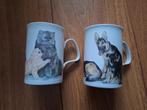 2 Roy Kirkham England Cat lovers / dog lovers mokken., Ophalen of Verzenden, Zo goed als nieuw, Overige stijlen, Kop(pen) en/of Schotel(s)
