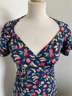 King Louie maat XL fruitige cross jurk 2931, Kleding | Dames, Jurken, Blauw, Maat 46/48 (XL) of groter, Ophalen of Verzenden, Zo goed als nieuw