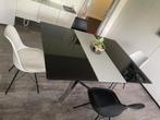 Prachtige glazen eettafel met stoelen, Zo goed als nieuw, Vijf personen of meer, Glas, Rechthoekig