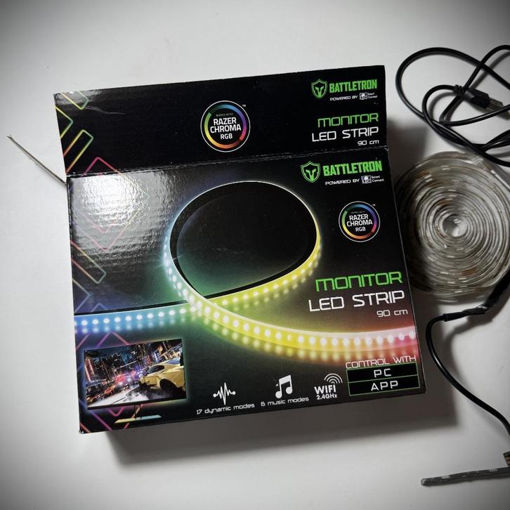 Battletron Monitor LED Strip – 90 cm (RGB app & PC control), Computers en Software, Overige Computers en Software, Gebruikt, Ophalen of Verzenden