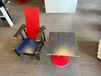 Rietveld Stoel Rood Blauw & Schroeder Tafel set, Antiek en Kunst, Ophalen of Verzenden