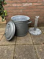 Zinken pot, bloembak, weckketel, Tuin en Terras, Bloembakken en Plantenbakken, Ophalen, Minder dan 30 cm, Rond, Zo goed als nieuw
