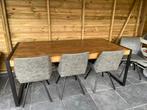 Eettafel met 6 stoelen, 200 cm of meer, Industrieel, 100 tot 150 cm, Gebruikt