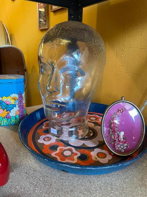 Vintage jaren 70 glazen koptelefoon hoofd, Verzamelen, Retro, Huis en Inrichting, Ophalen