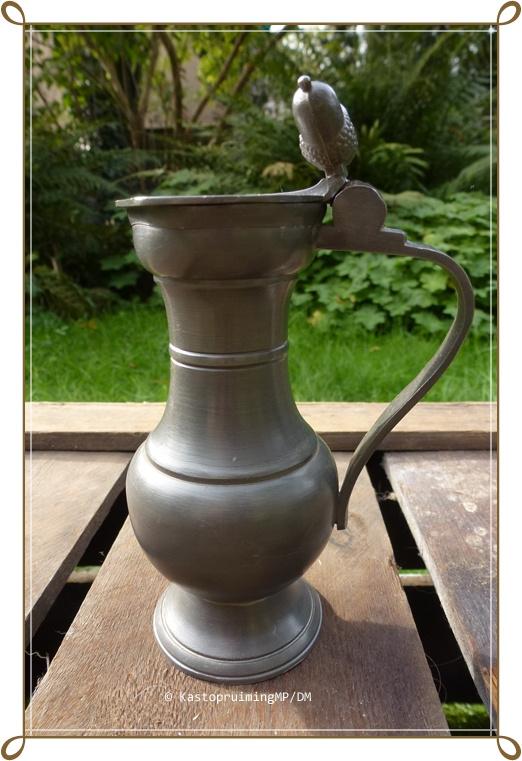 Tinnen eikel kannetje met ooievaarsmerk, Verzenden