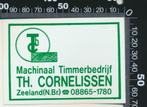 Sticker: Cornelissen Machinaal Timmerbedrijf - Zeeland, Overige typen, Ophalen of Verzenden, Zo goed als nieuw