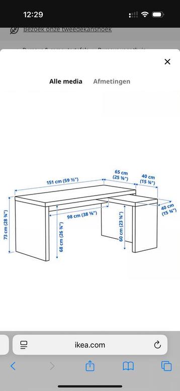 IKEA Malm Bureau - bruin - afbeelding 2