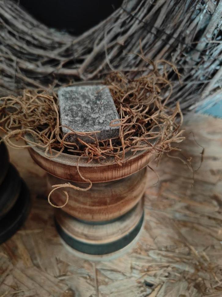 Houten kaarsenhouder / kandelaar, Huis en Inrichting, Woonaccessoires | Kandelaars en Kaarsen, Nieuw, Minder dan 25 cm, Overige materialen