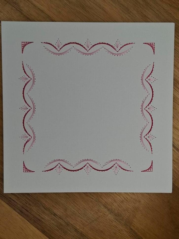 Geborduurde opleg kaart basiskaart wit, Hobby en Vrije tijd, Kaarten | Zelf maken, Zo goed als nieuw, Blanco kaart of Basiskaart