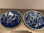 2 Boch Delfts wand Borden - Verschillende Taferelen, Ophalen