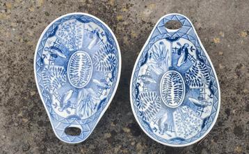 Uniek: 2 vleesschalen, Mosa, Lange Lijs decor 206 porselein  beschikbaar voor biedingen