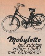 Retro reclame 1953 Mobylette brommer heel betrouwbaar, Verzamelen, Verzenden, Overige typen