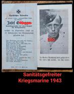 Kriegsmarine Sanitäter 1943 WW2 Zeemansdood Duits WO2 / WK2, Verzamelen, Militaria | Tweede Wereldoorlog, Ophalen of Verzenden
