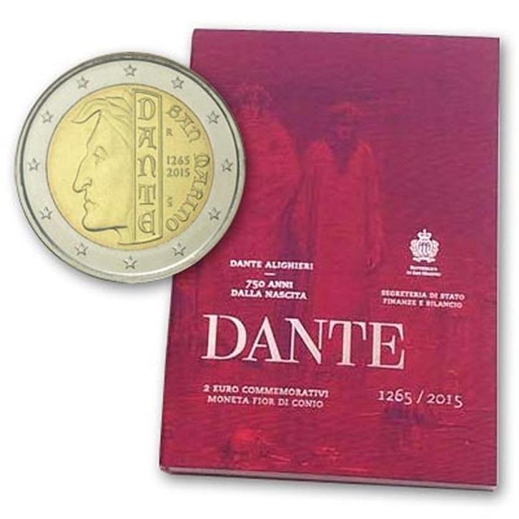 2 euro San Marino 2015 - Dante Alighieri (BU), Postzegels en Munten, Munten | Europa | Euromunten, Setje, 2 euro, San Marino, Ophalen of Verzenden