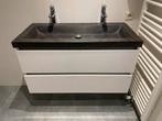 Grasshopper badkamermeubel met stenenblad en kranen, Huis en Inrichting, Ophalen, Gebruikt, 50 tot 100 cm, Minder dan 100 cm