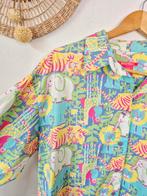 Vintage baggy pastel olifanten blouse L/XL, Key West, Ophalen of Verzenden, Zo goed als nieuw, Maat 42/44 (L)