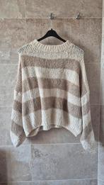 Gestreept gebreide trui, Maat 38/40 (M), Maygem, Beige, Ophalen of Verzenden