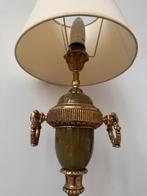 Onyx marmeren tafellamp met bronzen details, Huis en Inrichting, Ophalen, Gebruikt, Metaal, Jaren 60