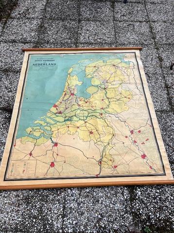 Oude schoolkaart / wandkaart Nederland > Ruilen? beschikbaar voor biedingen