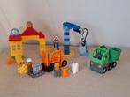 Lego Duplo Bouwplaats, vuilniswagen, heftruck en kraan, Ophalen of Verzenden, Zo goed als nieuw, Complete set, Duplo