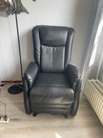 Elektrische relaxfauteuil leer (zwart)| Eijerkamp, Leer, Zo goed als nieuw, 50 tot 75 cm, Ophalen