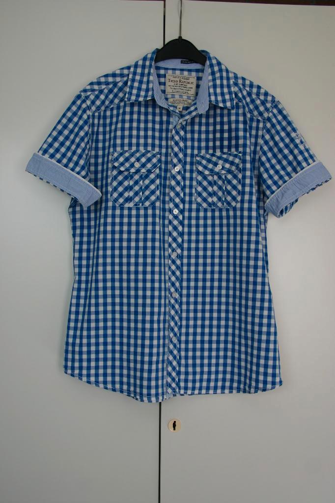 Overhemd merk Third Republic maat M, Kleding | Heren, Overhemden, Zo goed als nieuw, Halswijdte 39/40 (M), Blauw, Ophalen of Verzenden