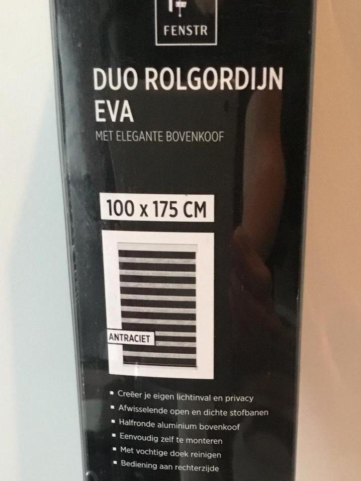 Duo rolgordijn antraciet, Huis en Inrichting, Stoffering | Gordijnen en Lamellen, Nieuw, 150 tot 200 cm, 50 tot 100 cm, Overige kleuren