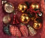 12 oude kerstornamenten van mondgeblazen glas deukbal + Tros, Diversen, Kerst, Ophalen, Gebruikt