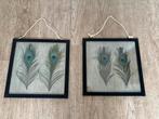 2 lijstjes, zwart metaal en glas, Ophalen, Gebruikt, Metaal of Aluminium, Minder dan 50 cm