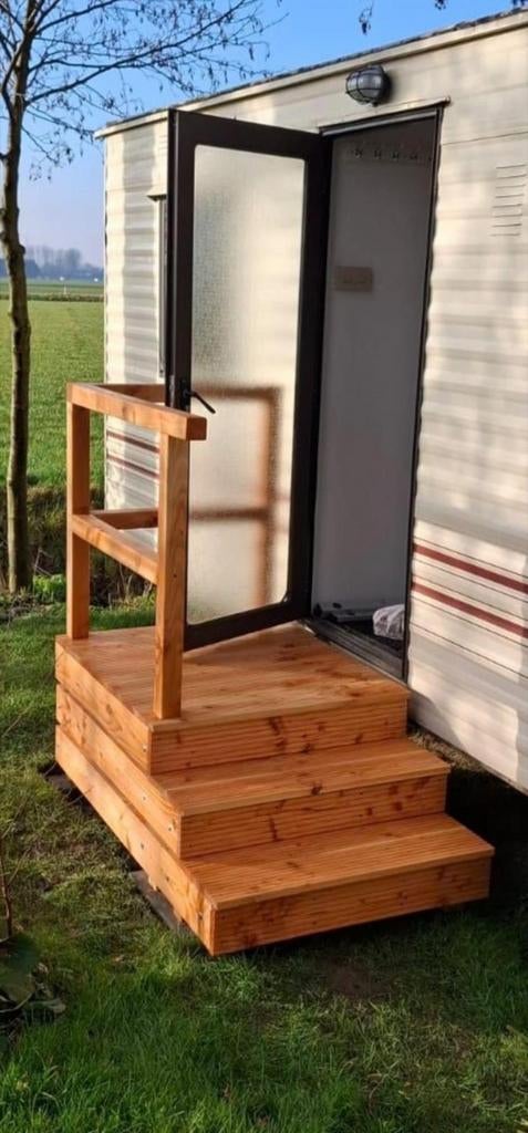 Maatwerk Chalet & Caravanopstap – Stevig en Luxe uitstraling, Caravans en Kamperen, Caravan accessoires, Ophalen of Verzenden