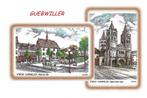 Ansichtkaart	Guebwiller (Frankrijk)	2-luik	Kerk Saint Léger, Verzamelen, Verzenden, 1980 tot heden, Gelopen, Frankrijk