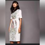 Ted Baker luxe elegante jurk creme/kleurrijk dessin Ted3=38, Maat 38/40 (M), Overige kleuren, Verzenden, Zo goed als nieuw