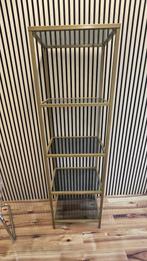 Stijlvolle metalen vitrinekast goudkleurig, Ophalen, Zo goed als nieuw