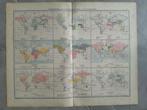 13-14/ 9 wereldkaarten met wilde-gecultiveerde dieren 1899, Ophalen of Verzenden