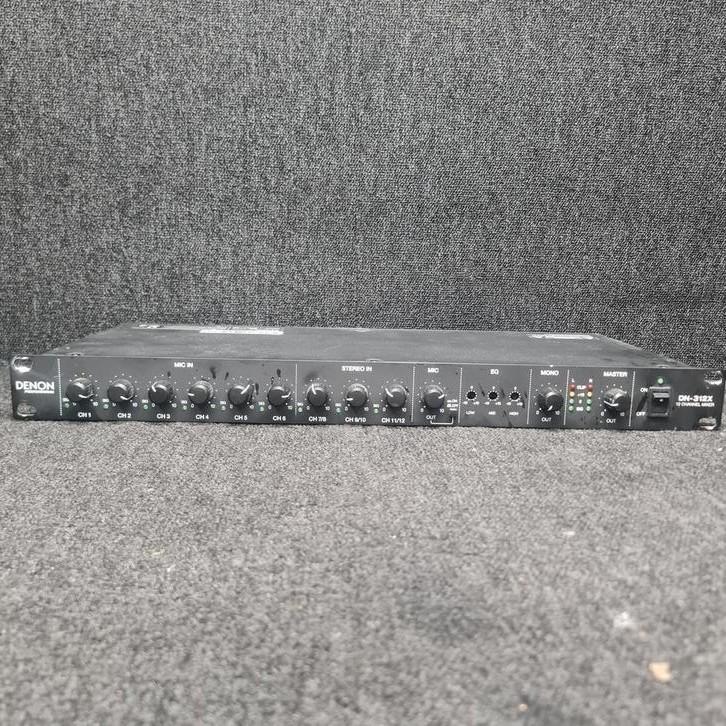 DENON DN-312X 12 kanaals mixer 1HE 19 inch, Audio, Tv en Foto, Luidsprekers, Gebruikt, Front, Rear of Stereo speakers, 120 watt of meer
