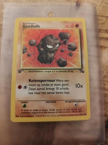 Zeldzame 1e Editie Fossil Geodude Pokemonkaart - Mint! beschikbaar voor biedingen
