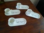 Riviera Maison caffe doppio, kop en schotels 4x, Huis en Inrichting, Ophalen of Verzenden, Nieuw, Overige stijlen, Kop(pen) en/of Schotel(s)